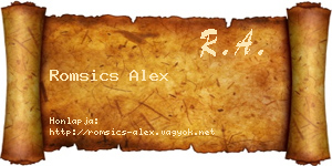 Romsics Alex névjegykártya